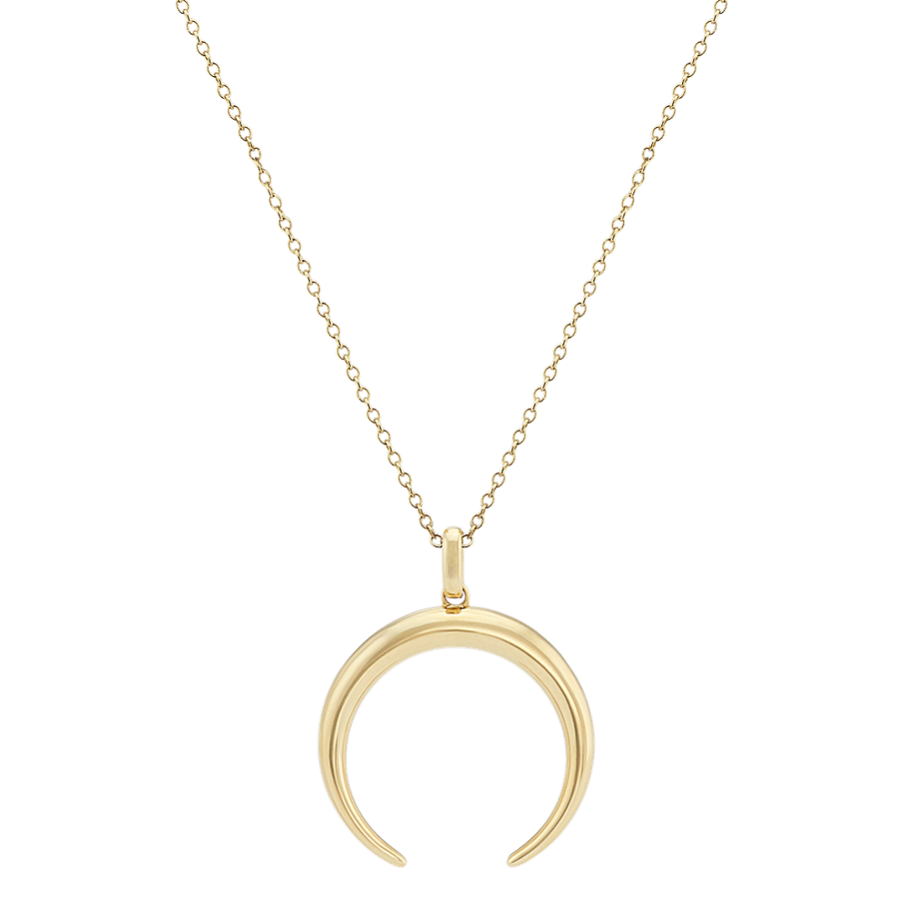 Horn Pendant in 14k Yellow Gold (22'')