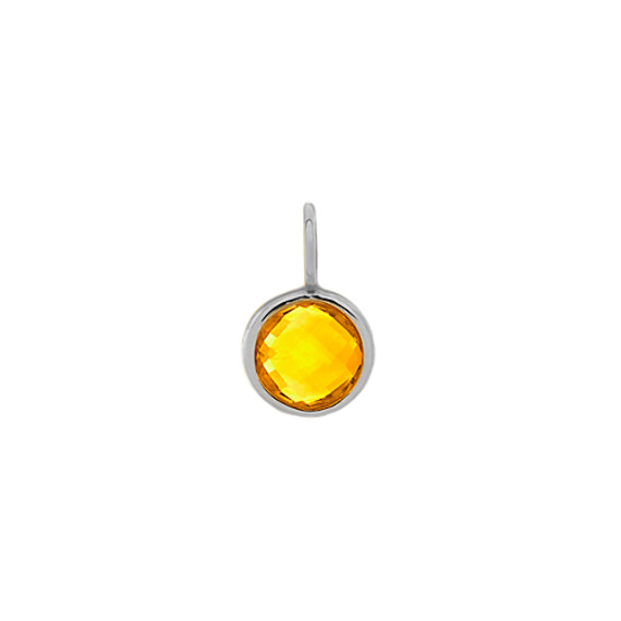 I Love Our Adventures - Citrine Charm in 14k White Gold