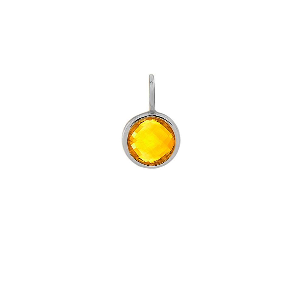 I Love Our Adventures - Citrine Charm in 14k White Gold