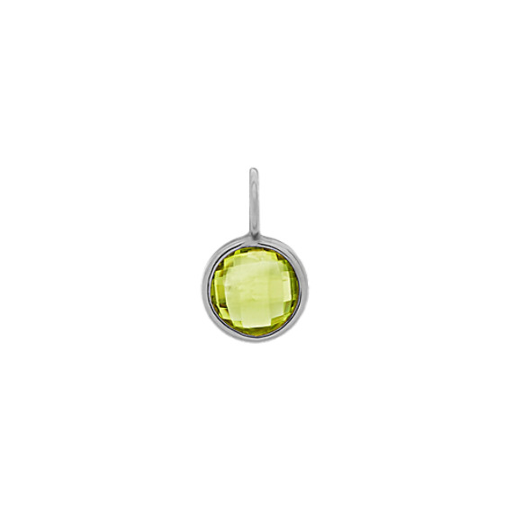 I Will Be Right Here - Peridot Charm in 14k White Gold