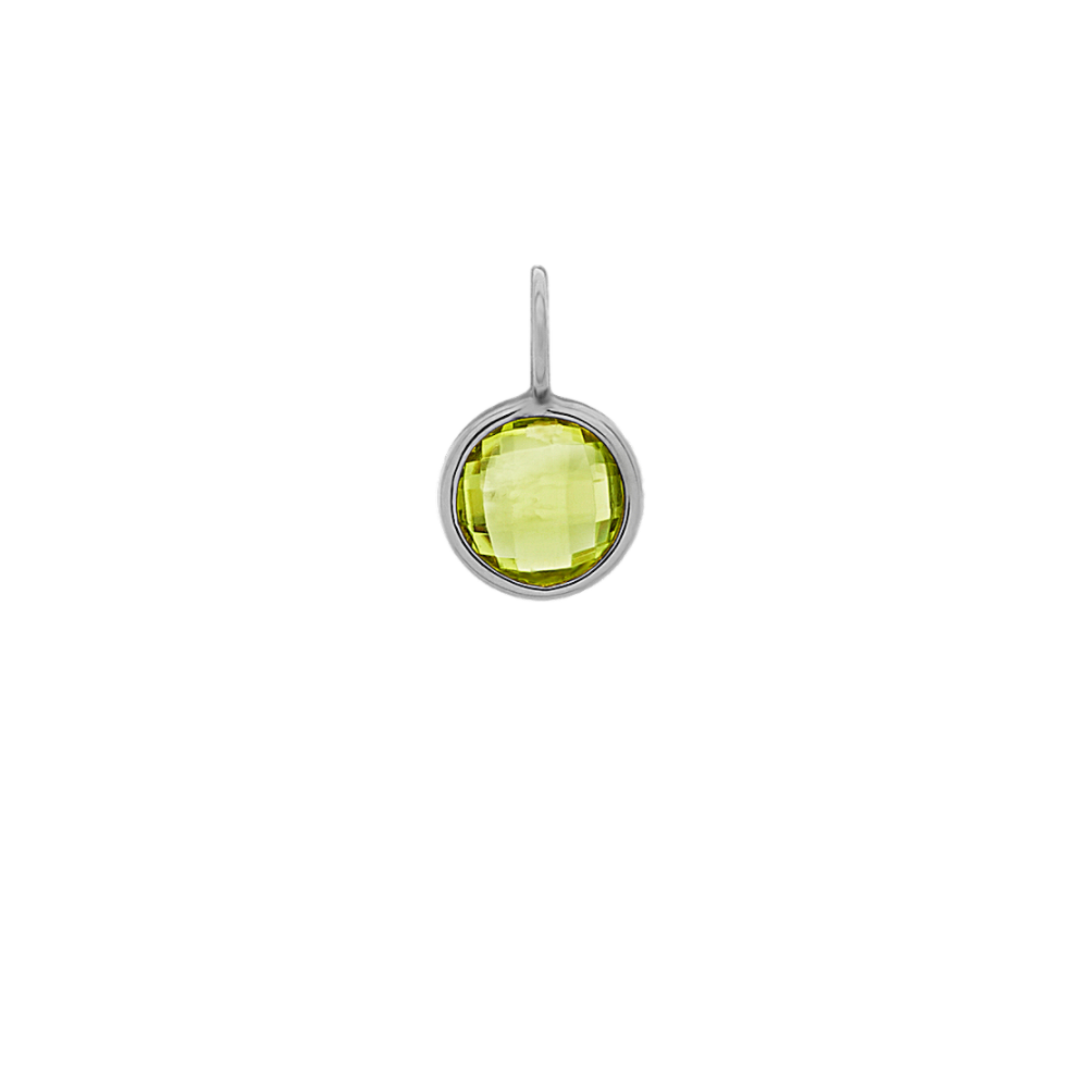 I Will Be Right Here - Peridot Charm in 14k White Gold
