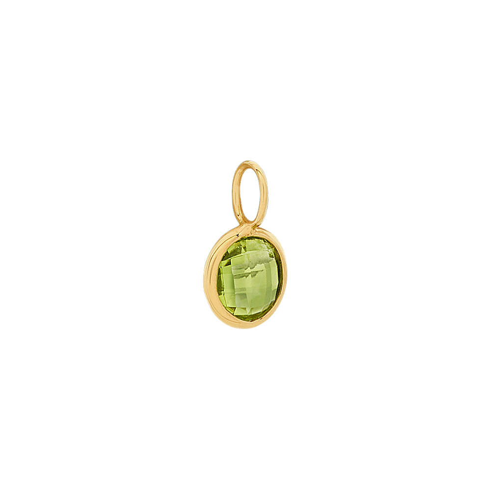 I Will Be Right Here - Peridot Charm in 14k Yellow Gold