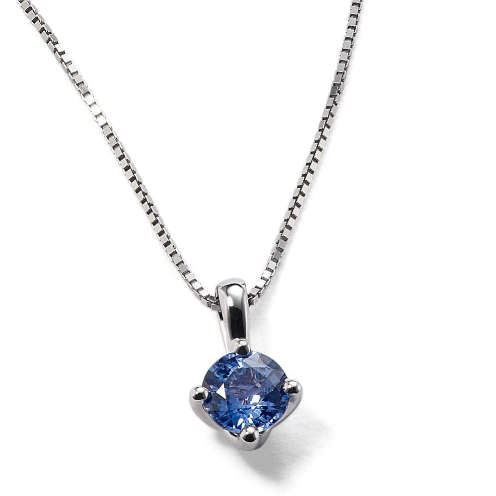 5mm Ice Blue Sapphire Solitaire Pendant