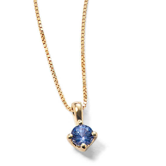 4mm Ice Blue Sapphire Solitaire Pendant