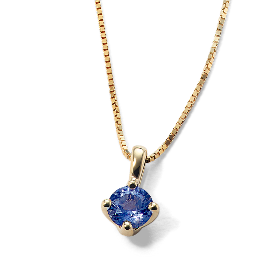 5mm Ice Blue Sapphire Solitaire Pendant