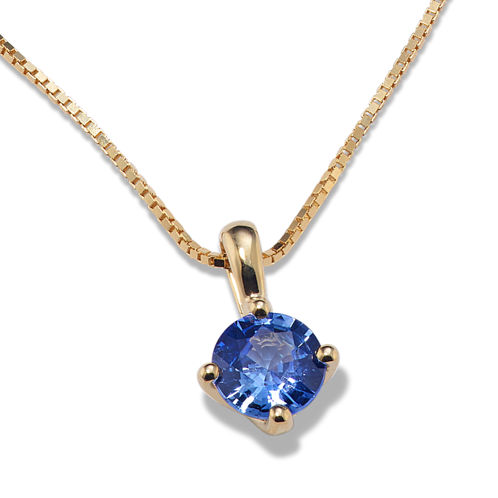 5.5mm Ice Blue Sapphire Solitaire Pendant