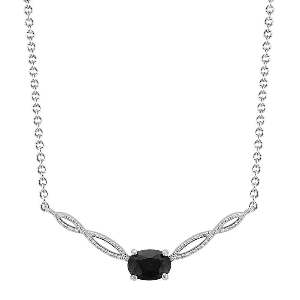 Infinity Black Sapphire Necklace (18 in)
