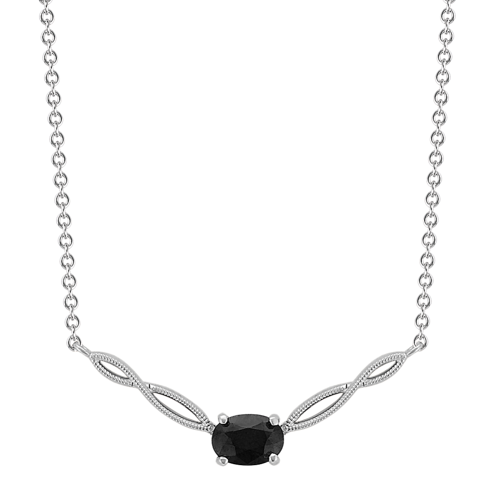 Infinity Black Sapphire Necklace (18'')