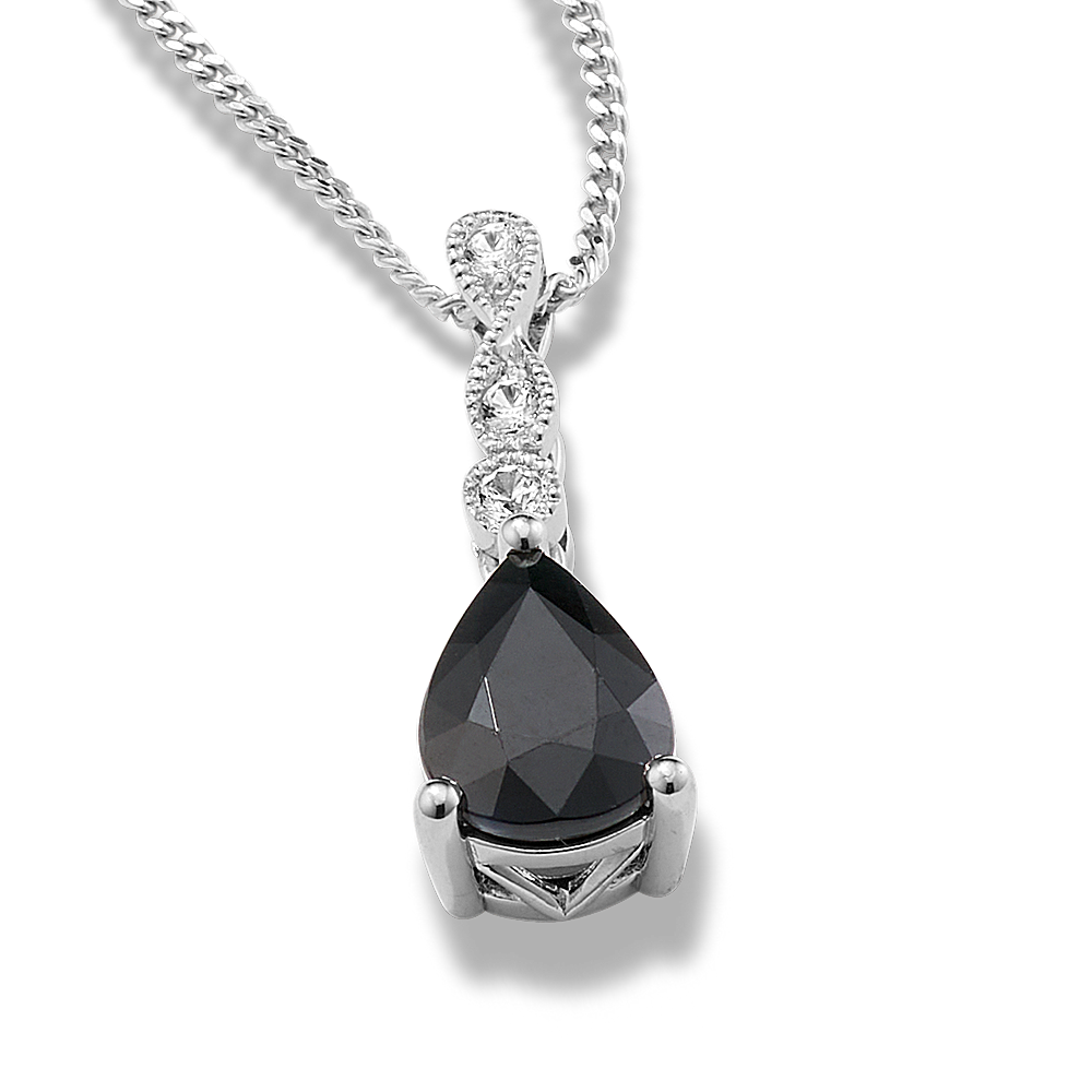 Infinity Black and White Sapphire Pendant (22 in)