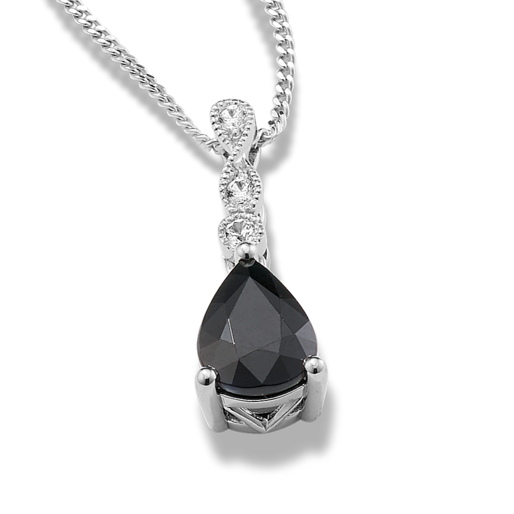Melanie Black & White Sapphire Pendant