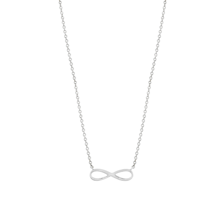 Poppy Natural Diamond Infinity Necklace in 14K White Gold (18 in)
