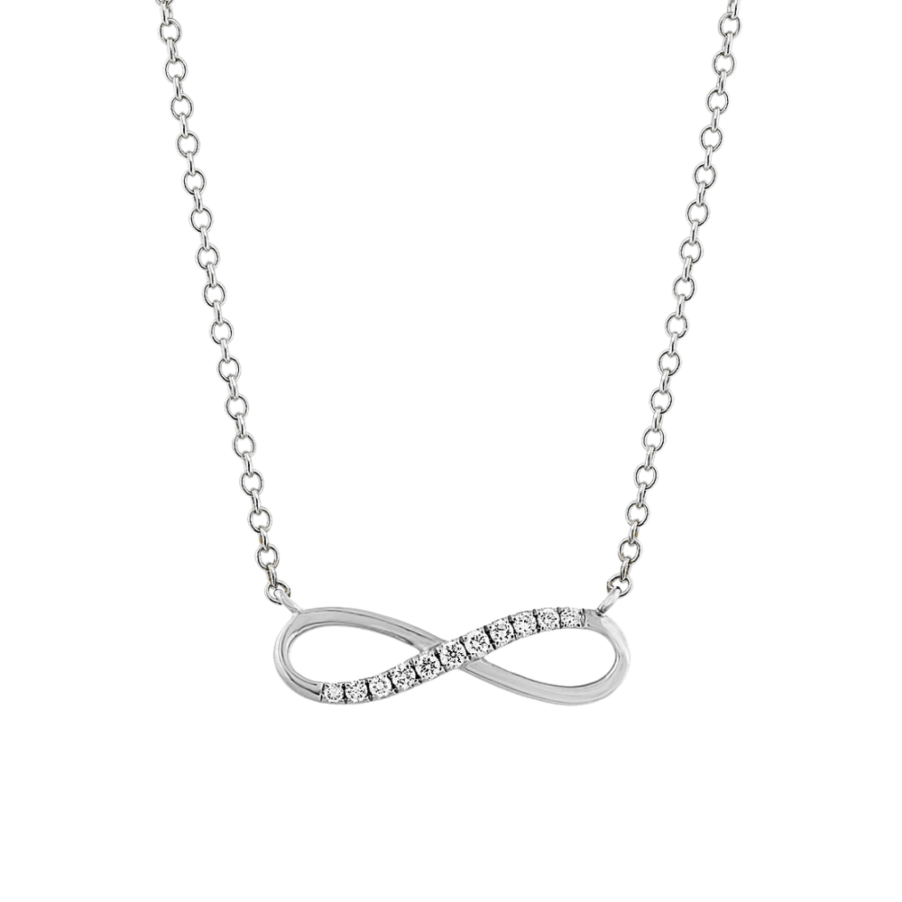 Poppy Natural Diamond Infinity Necklace in 14K White Gold (18 in)