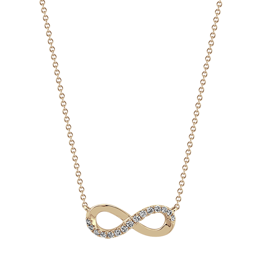 Infinity Diamond Necklace in 14k Yellow Gold (18 in)