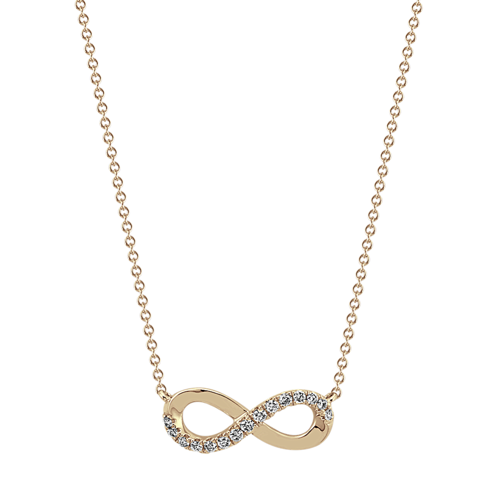 Infinity Diamond Necklace in 14k Yellow Gold (18'')