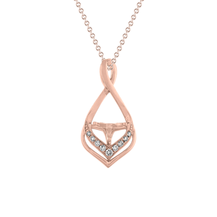 Infinity Natural Diamond Pendant in 14K Rose Gold
