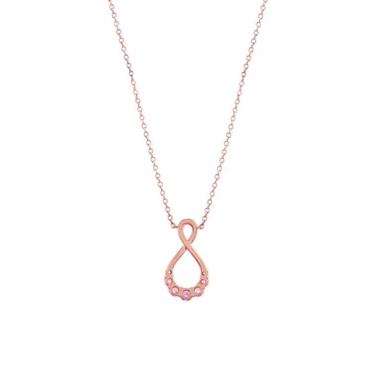 Infinity Natural Diamond and Pink Natural Sapphire Pendant (18 in)