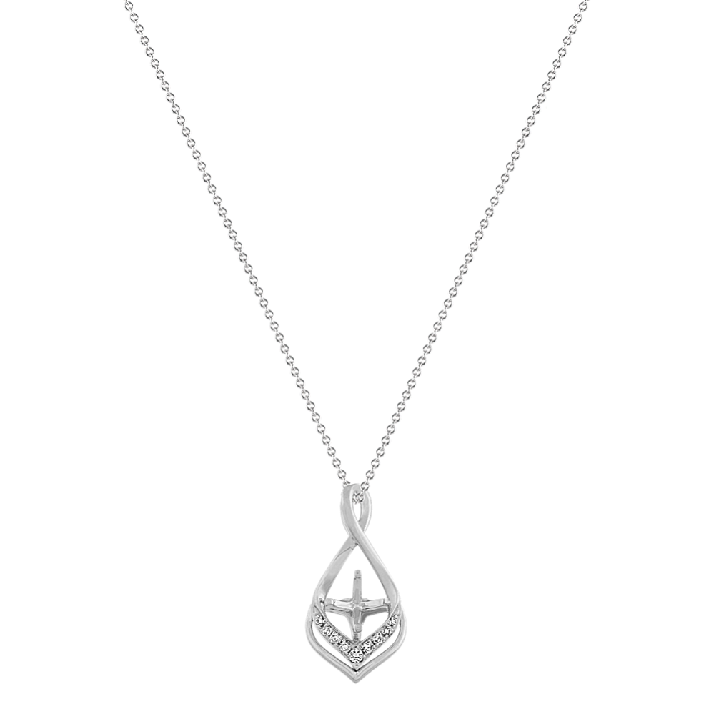14k White Gold 3mm Gemstone Infinity Inspired Pendants 14k White Gold 3mm Gemstone Infinity Inspired Pendants