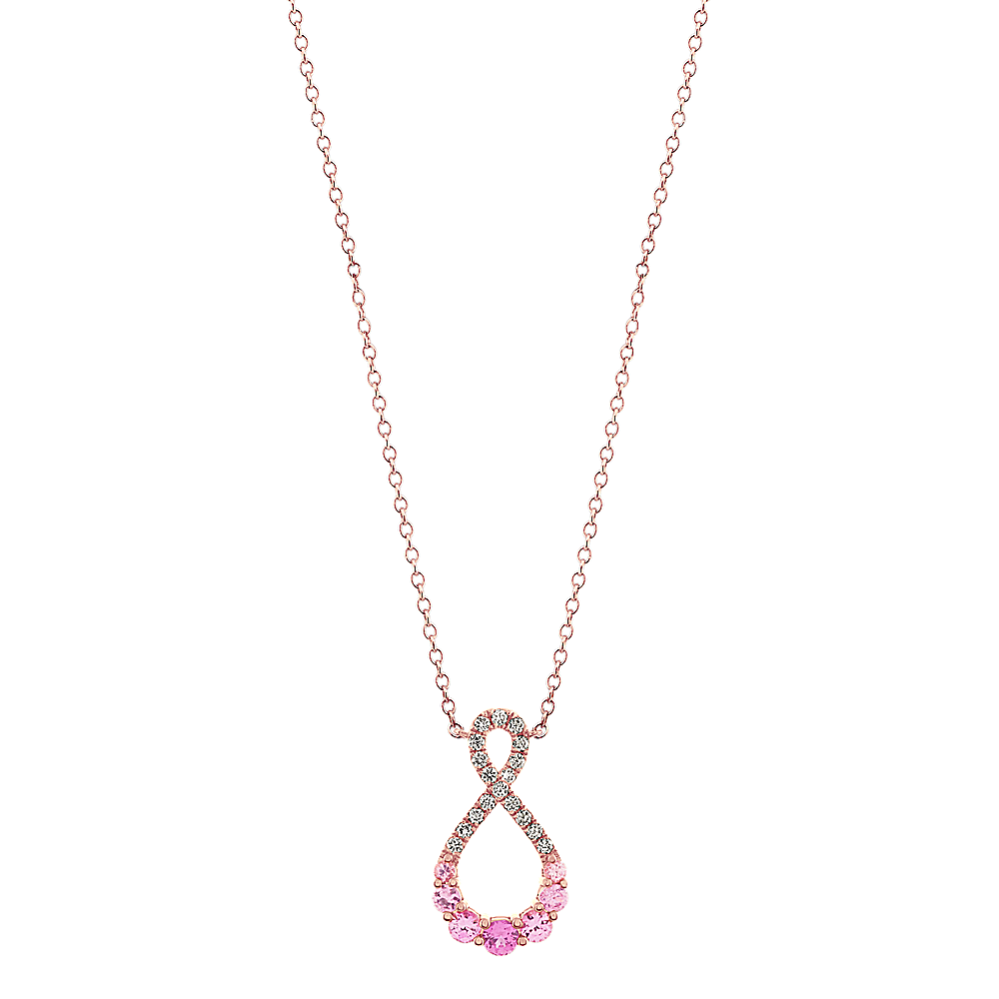 Infinity Diamond and Pink Sapphire Pendant (18 in) | Shane Co.