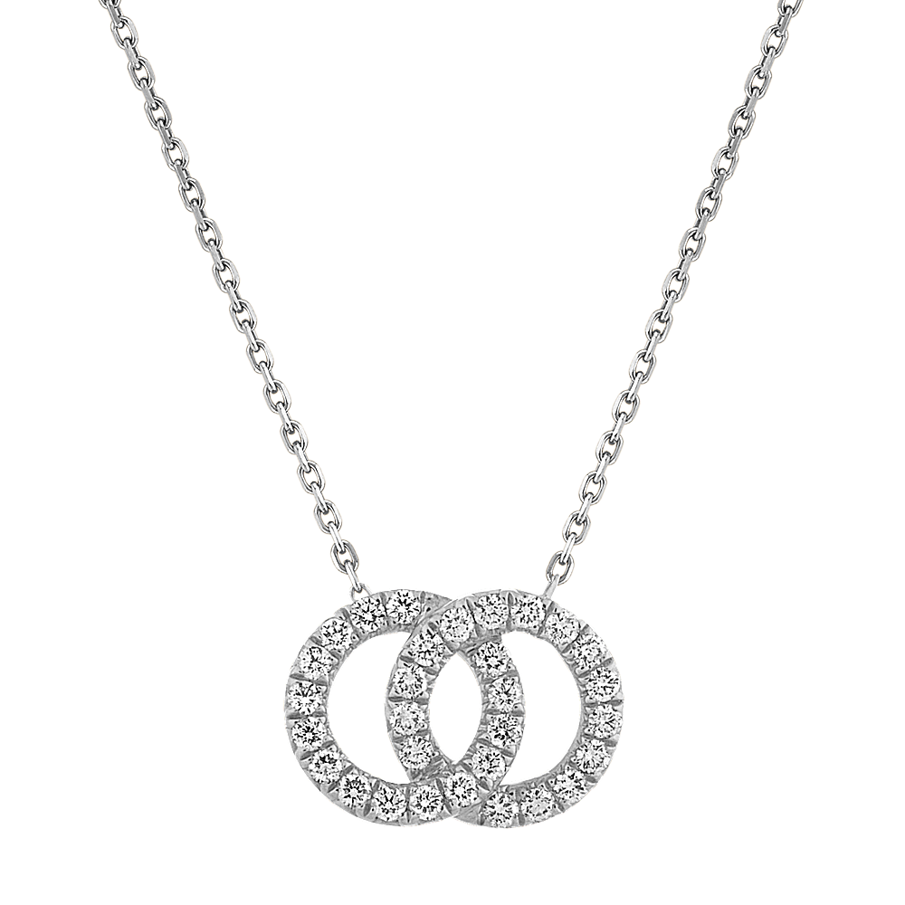 Interlocking Circle Diamond Necklace (18 in)