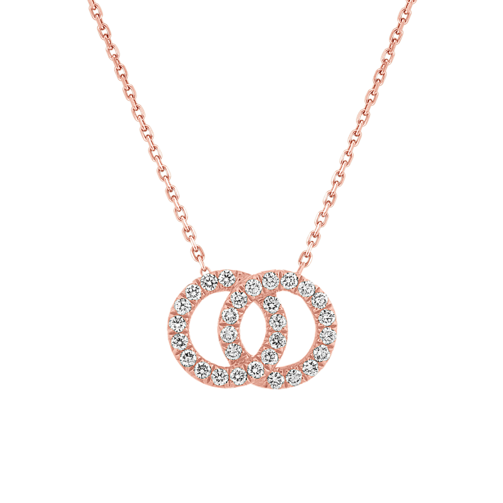 Interlocking Circle Natural Diamond Necklace (18 in)