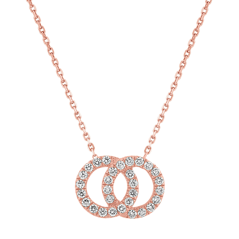 Interlocking Circle Diamond Necklace (18'')