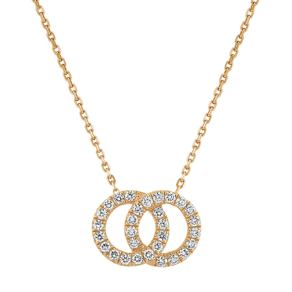 Interlocking Circle Diamond Necklace (18 in)