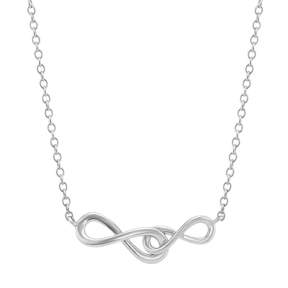 Interlocking Infinity Necklace in Sterling Silver (18'')