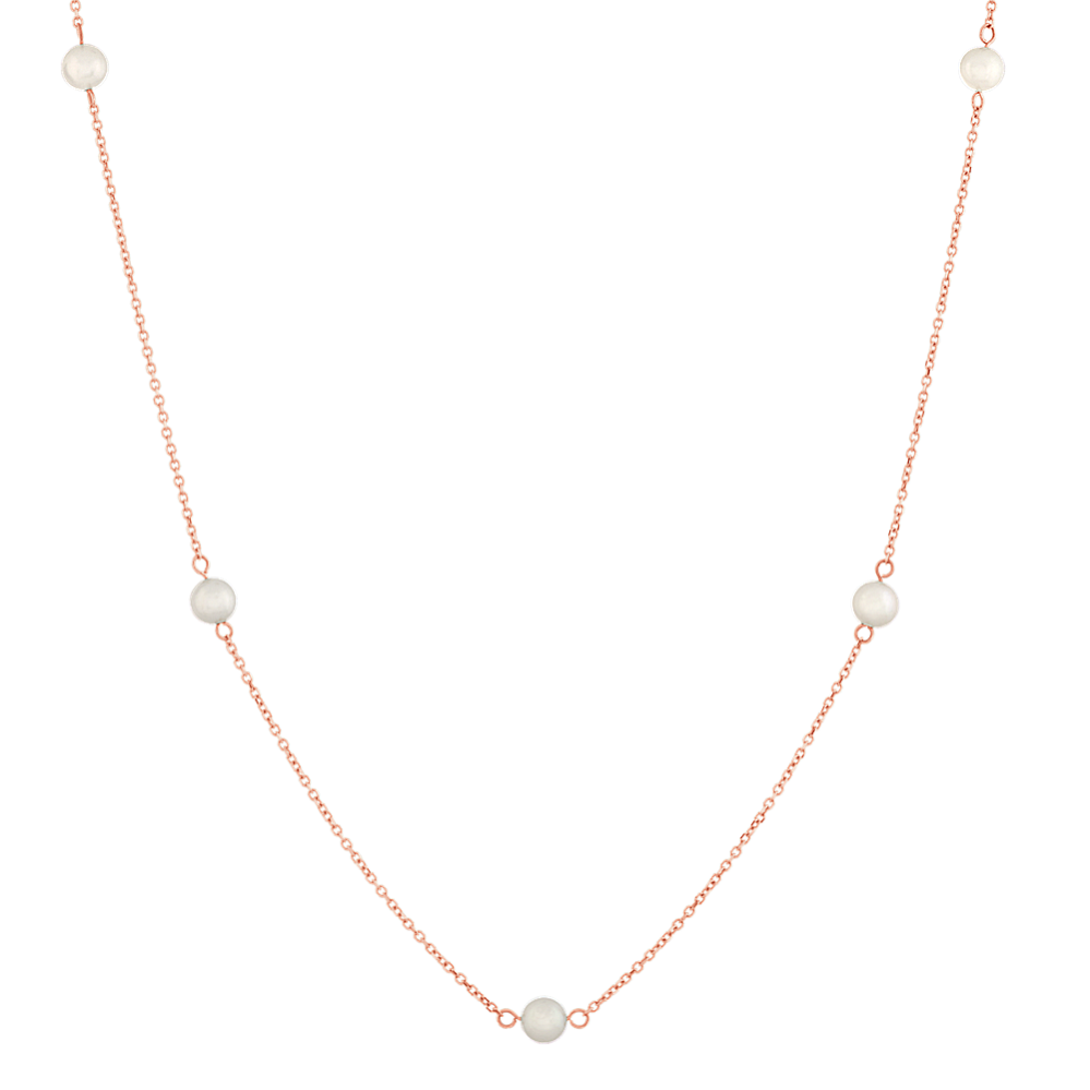 5mm Cultured Freshwater Pearl Tin Cup Necklace | Shane Co.