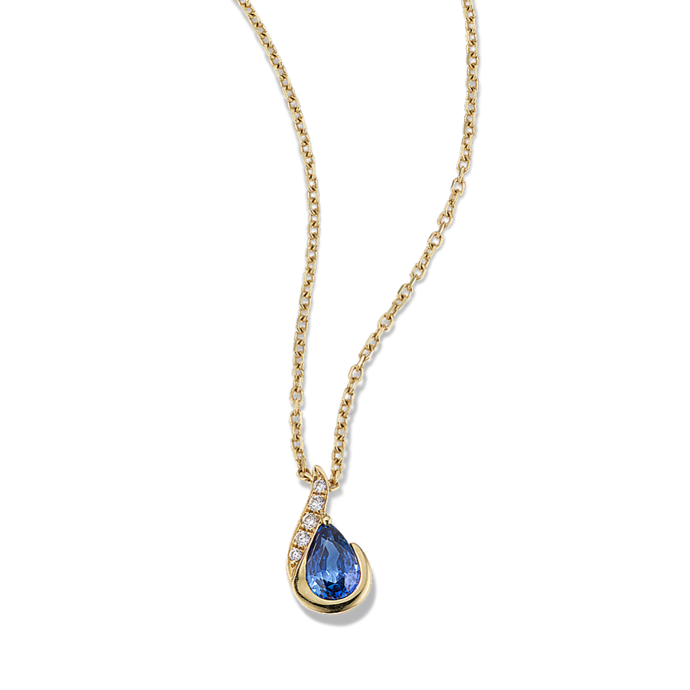 Isobel Sapphire & Diamond Teardrop Pendant