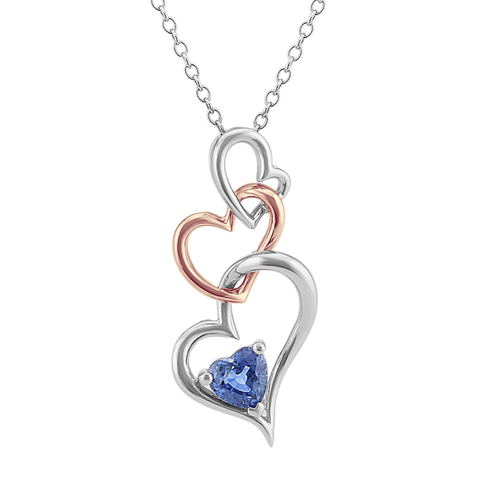 Kentucky Blue Sapphire Sweetheart Pendant (20'')