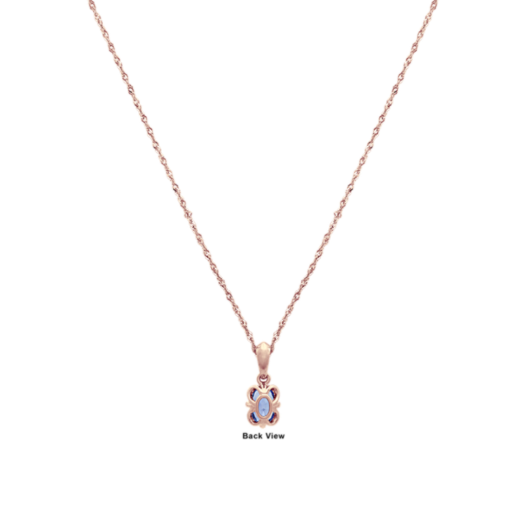 Kentucky Blue Natural Sapphire Pendant in 14k Rose Gold (20 in)