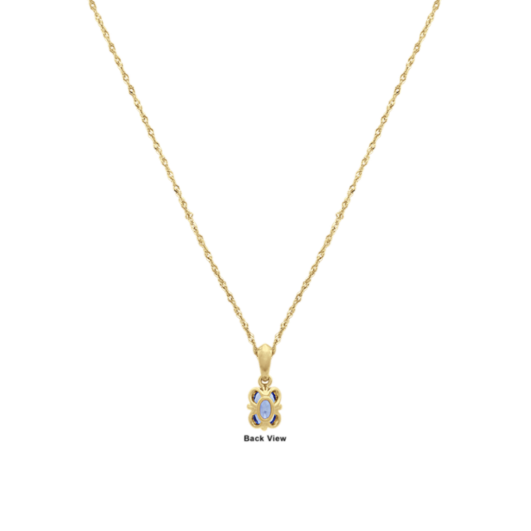 Kentucky Blue Natural Sapphire Pendant in 14k Yellow Gold (20 in)