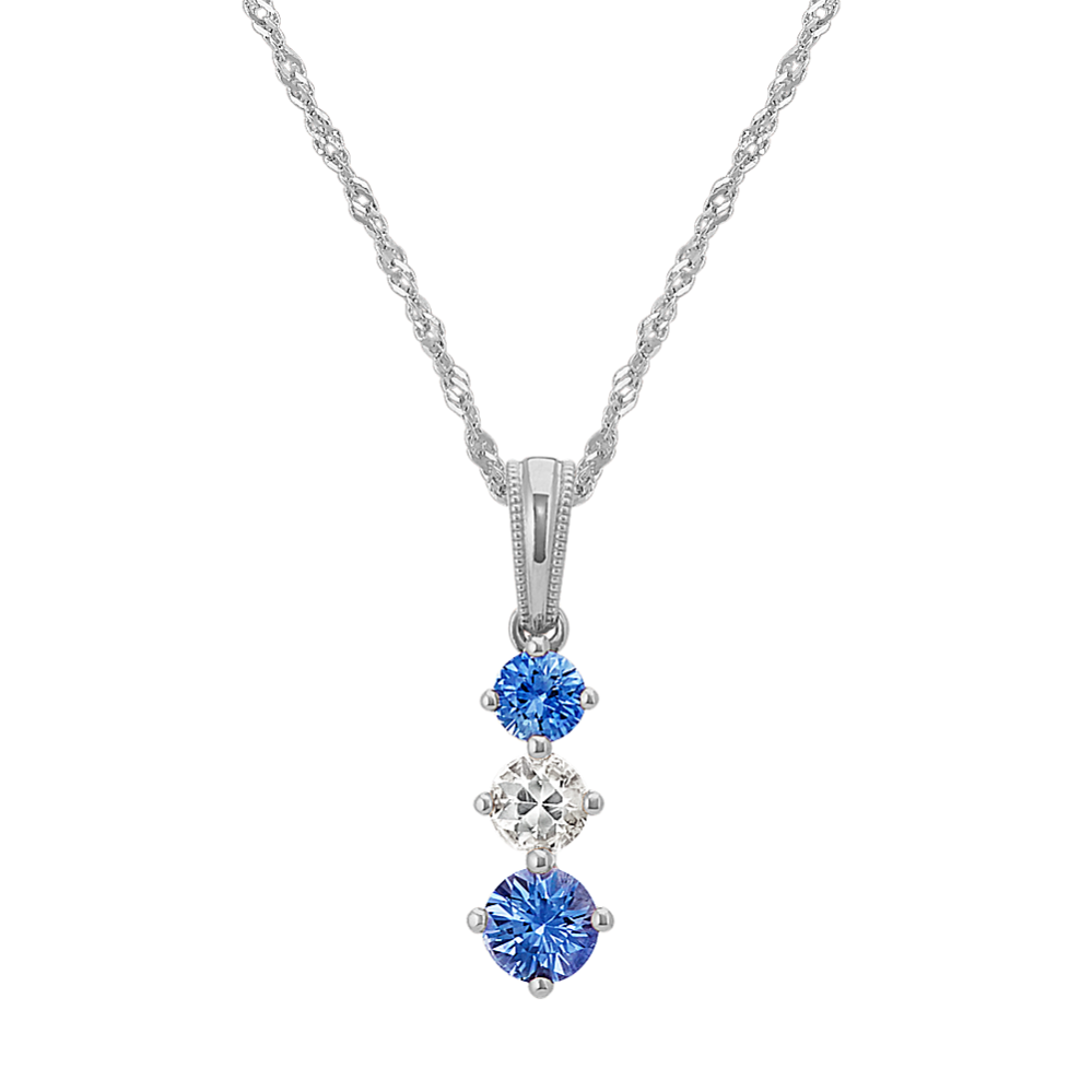 Kentucky Blue and White Sapphire Pendant (20 in)