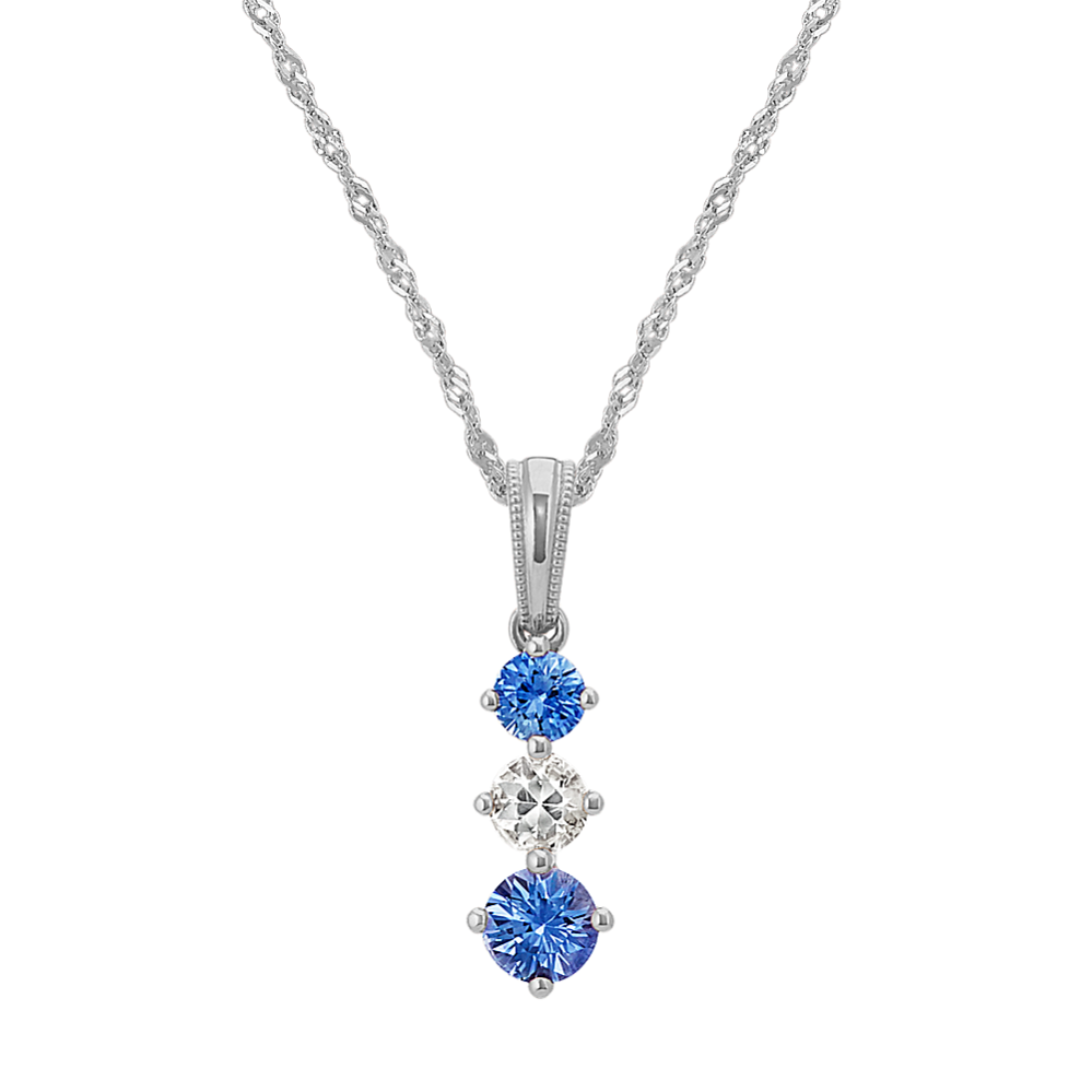 Kentucky Blue and White Sapphire Pendant (20'')