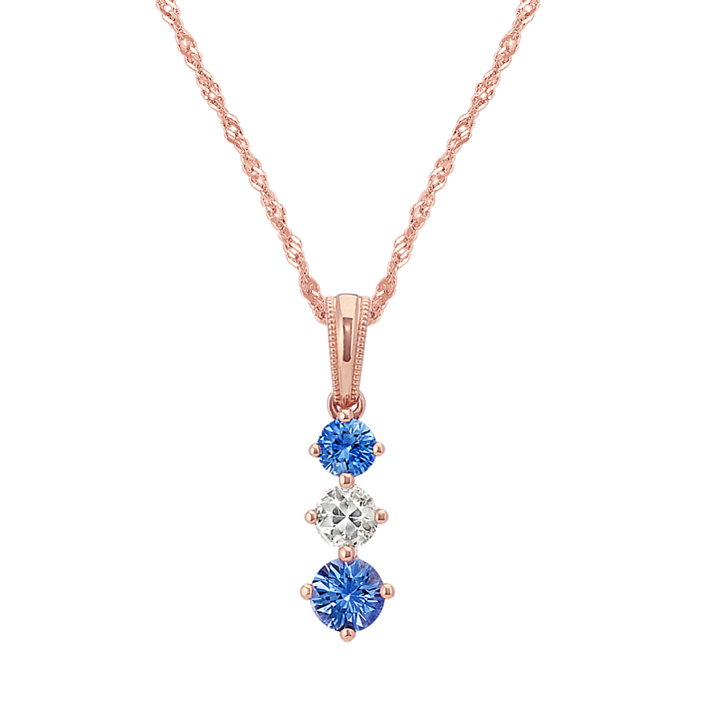 Kentucky Blue and White Sapphire Pendant (20'')