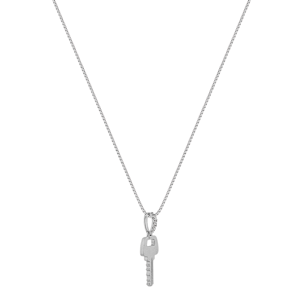Key Pendant with Diamond Accent (20 in)