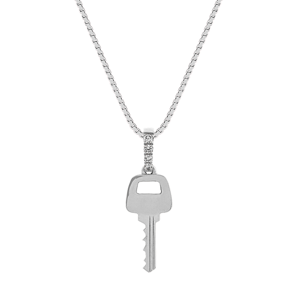 Key Pendant with Diamond Accent (20'')