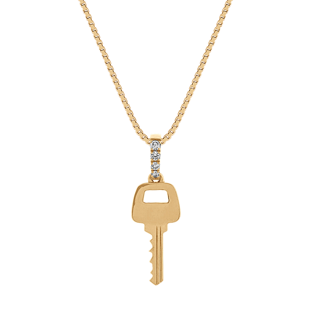 Beautiful 14k yellow 2024 gold key pendant