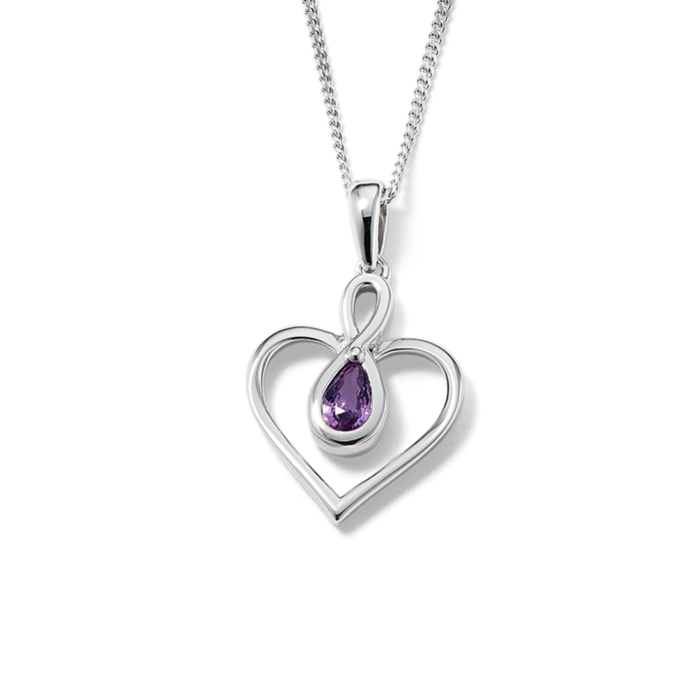 Casey Sapphire Infinity Heart Pendant (22'')