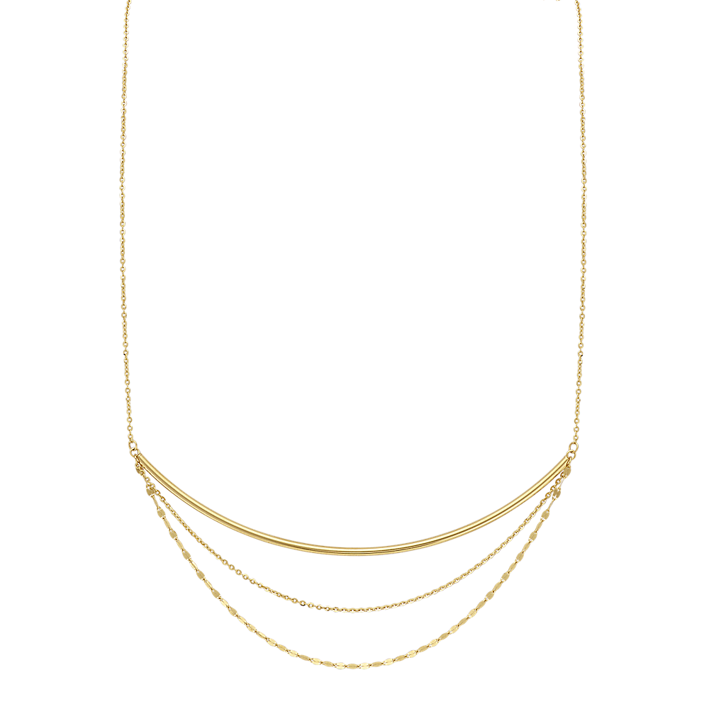 Layered Necklace In 14k Yellow Gold 