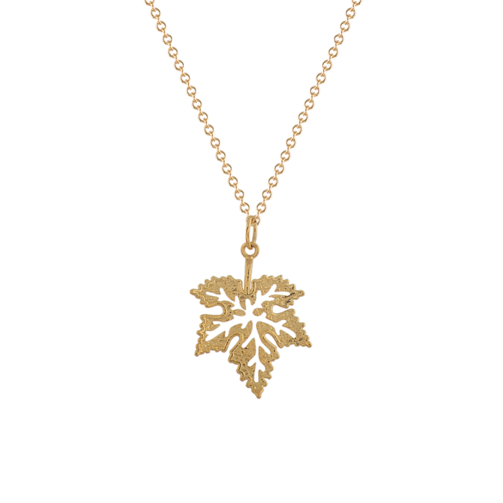 Leaf Pendant in 14K Yellow Gold (18 in)