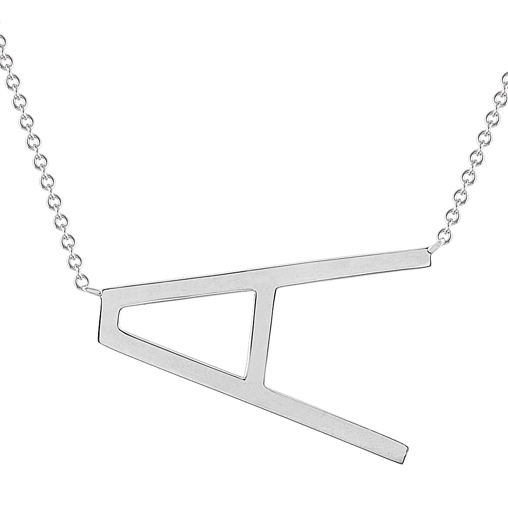 Letter T Necklace in Sterling Silver (20 in)