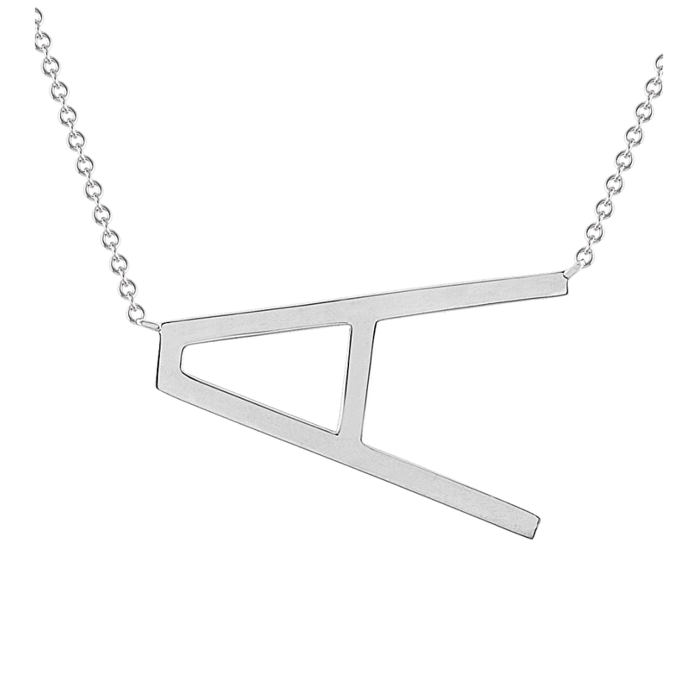 Letter Z Necklace in Sterling Silver (20 in) Shane Co.