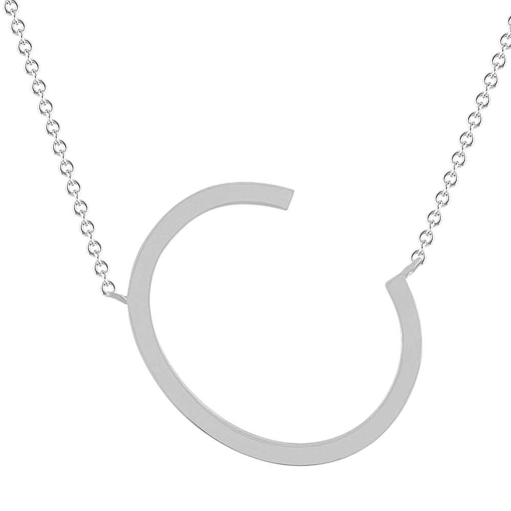 Letter C Necklace in Sterling Silver (20 in)