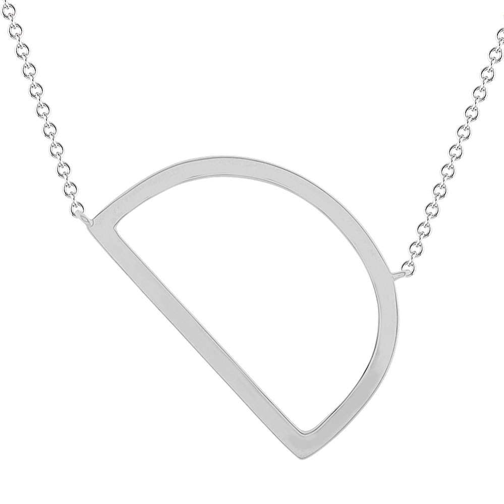 Letter D Necklace in Sterling Silver (20'')