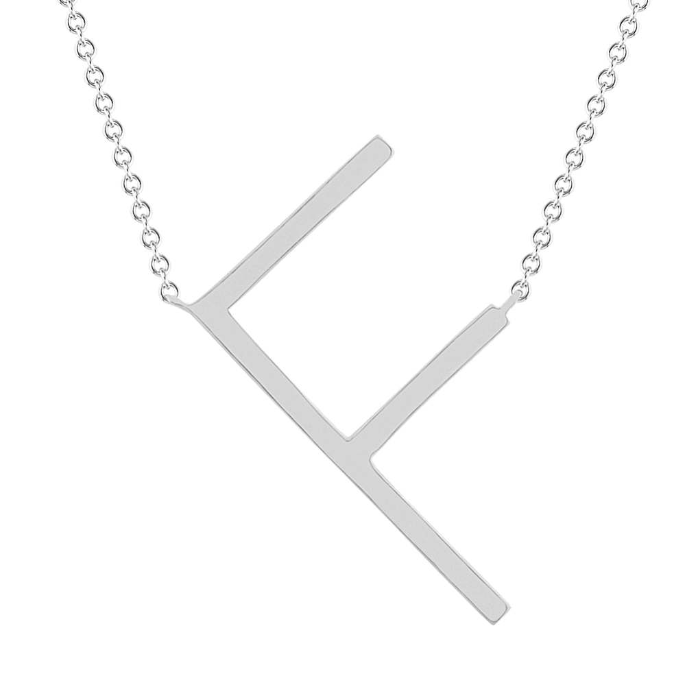 Letter F Necklace in Sterling Silver (20 in)