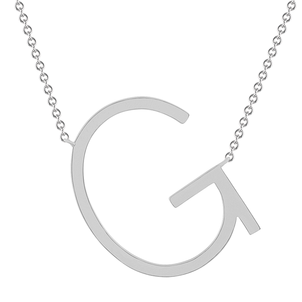 Letter G Necklace in Sterling Silver (20'')