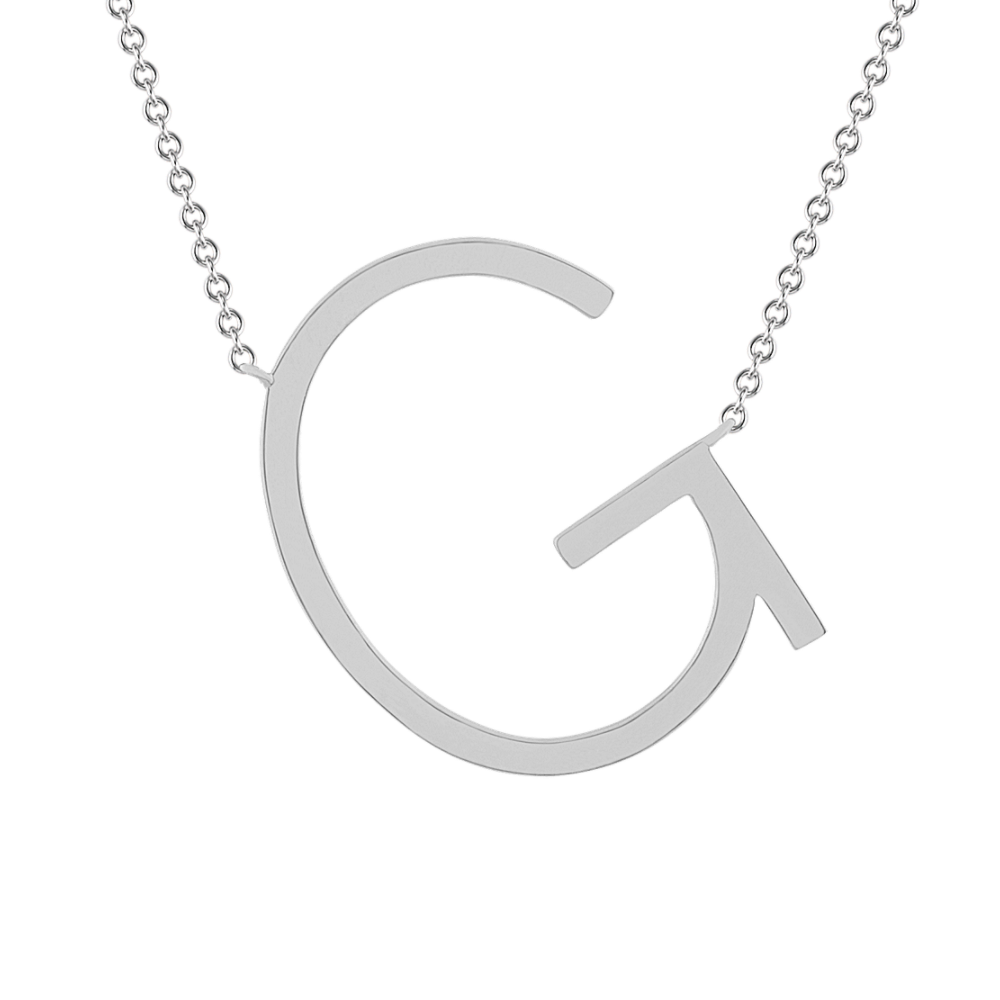 Letter Z Necklace in Sterling Silver (20 in) Shane Co.