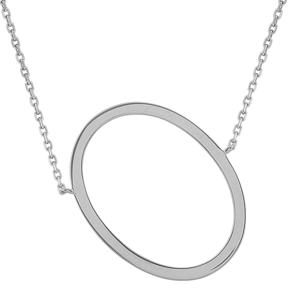 Letter O Necklace in Sterling Silver (20 in)