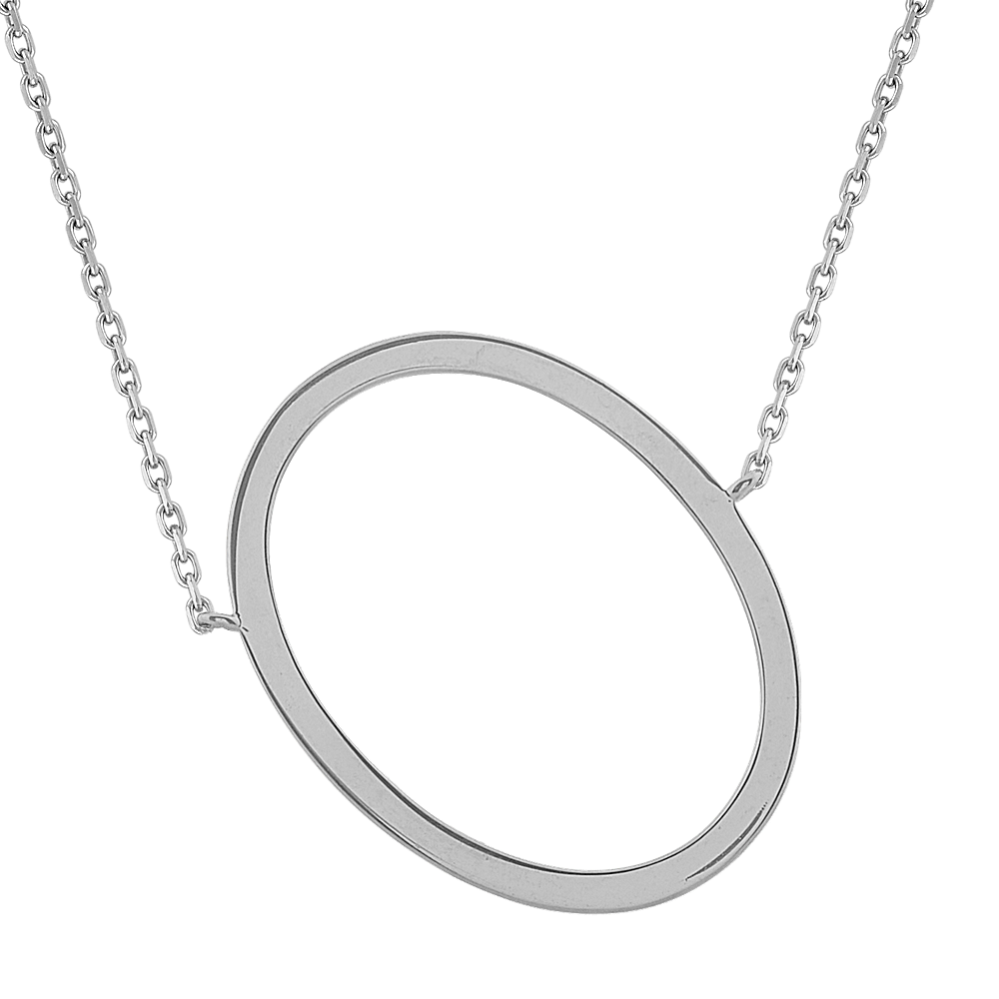 Letter O Necklace in Sterling Silver (20'')